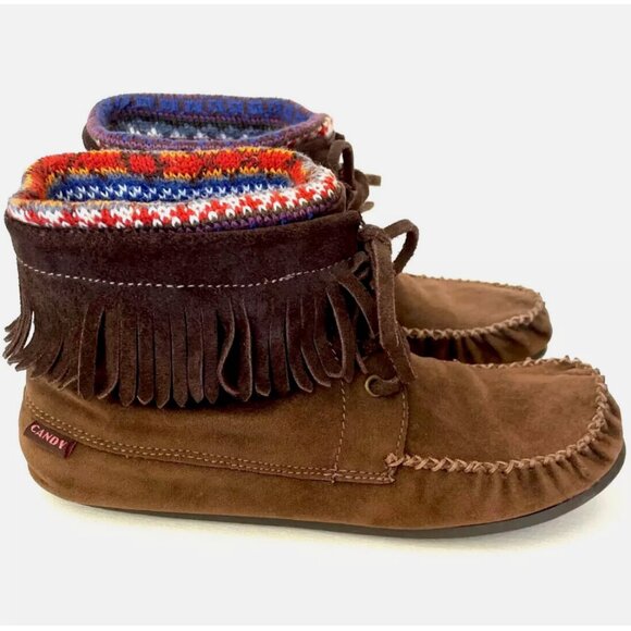 ROCK & CANDY SHAKEY FAUX SUEDE MOCCASINS ANKLE BOOTS SLIP ONS SHOES WOMENS 8 - Picture 1 of 13